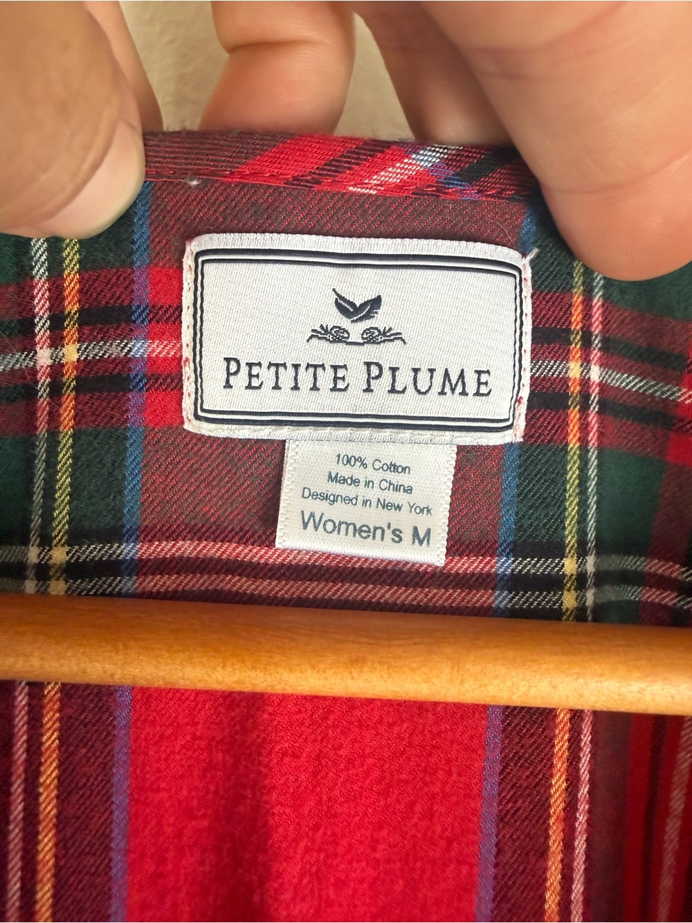 Petite Plume Nightgown, size medium, red plaid - Picture 6 of 9